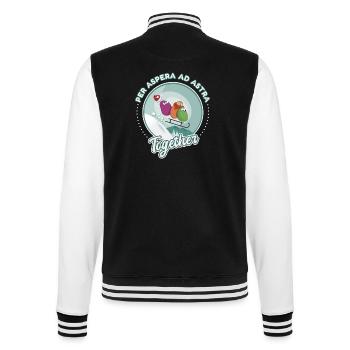 Snow sledging love drawing humor - College Sweat Jacket - black/white - Back - Marisol (170cm)