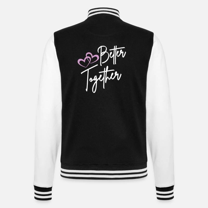 Better Together Script Hearts - Veste Teddy - noir/blanc