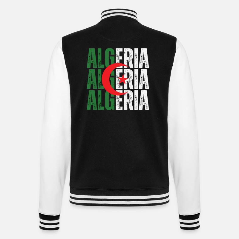 Algerian flag, Algerian pride - College Sweat Jacket - black/white