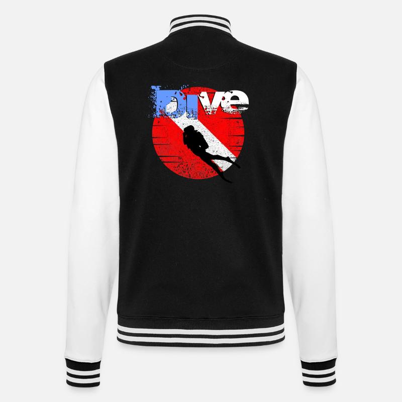 American Diver Down Flagge - College-Sweatjacke - Schwarz/Weiß