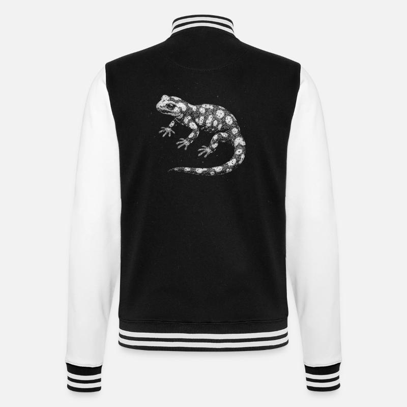 Feuersalamander - College-Sweatjacke - Schwarz/Weiß