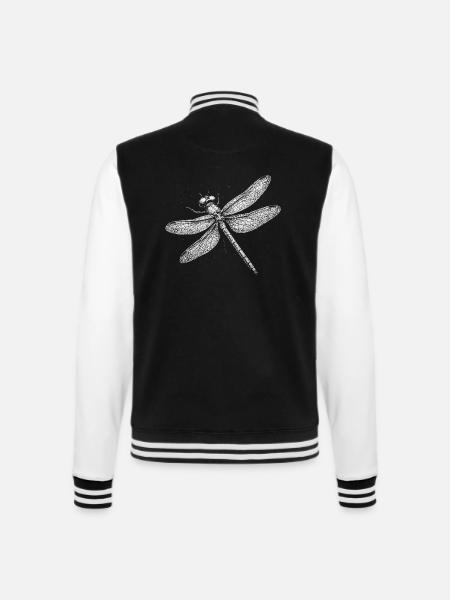 Dragonfly - College Sweat Jacket - black/white