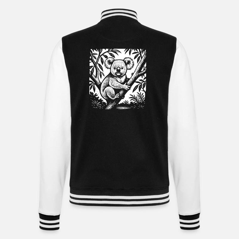 Koala tropical classique - Veste Teddy - noir/blanc