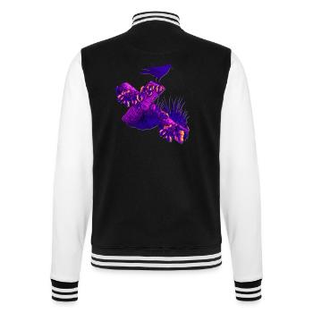 Violettes Holzkreuz Krähen Silhouette Efeu - College-Sweatjacke - Schwarz/Weiß - Hinten - Marisol (170cm)