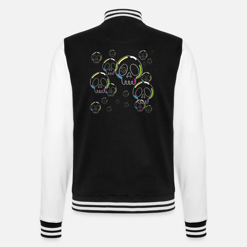 Seltsame Seifenschädel - College-Sweatjacke - Schwarz/Weiß