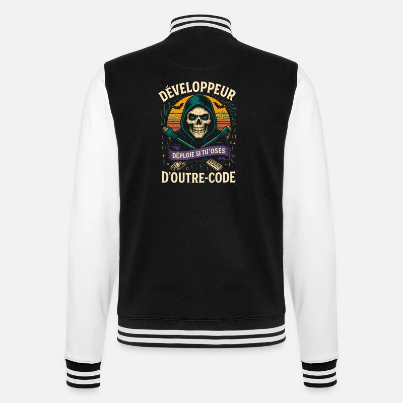 Web Developer - Halloween Skull - College Sweat Jacket - black/white