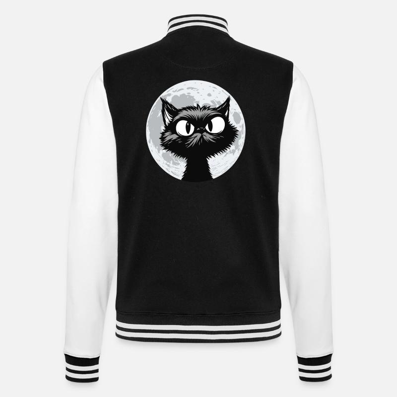 Chat de Lune Minuit - Veste Teddy - noir/blanc
