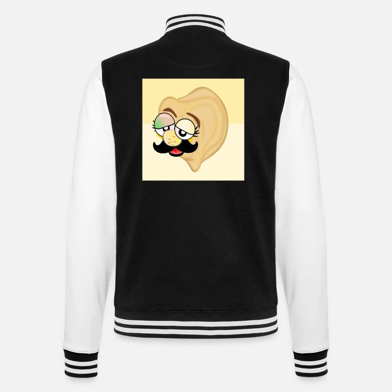 Kichererbsen Papa Schnurrbart - College-Sweatjacke - Schwarz/Weiß