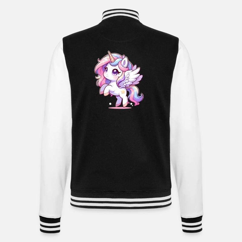 Magisches Einhorn - College-Sweatjacke - Schwarz/Weiß