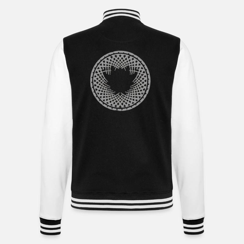 Geometric Mandala Pattern - College Sweat Jacket - black/white