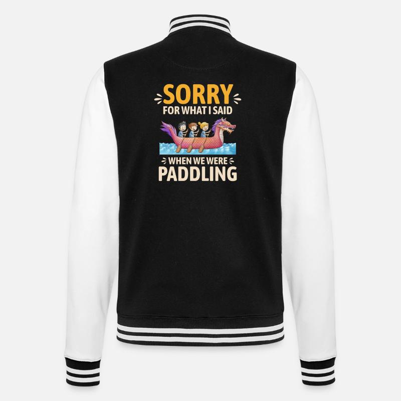 Synchronized Paddling Team Dragon Boat - College Sweat Jacket - black/white