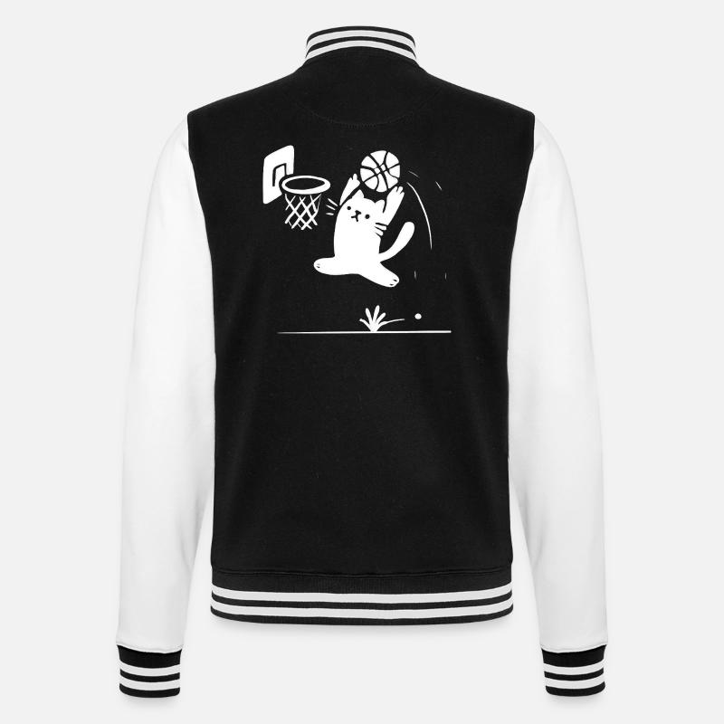 Chat de basket-ball - Veste Teddy - noir/blanc