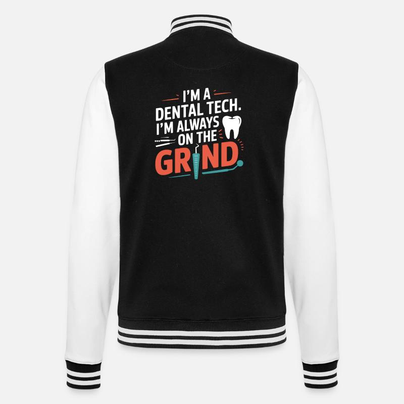 Dentalkeramik-Maltechnik - College-Sweatjacke - Schwarz/Weiß