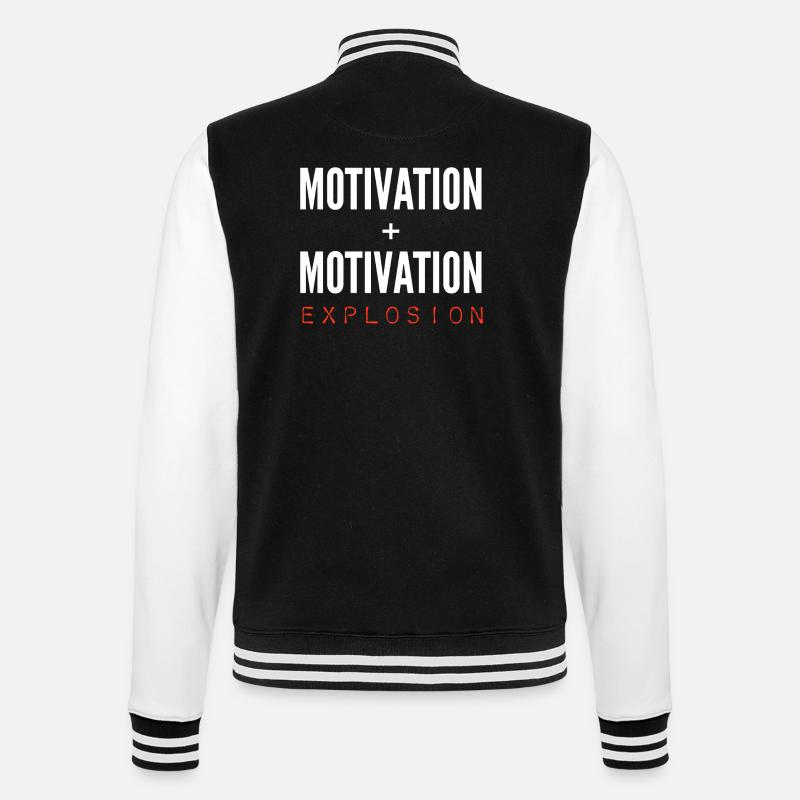 Motivation + Motivation = Explosion - College-Sweatjacke - Schwarz/Weiß