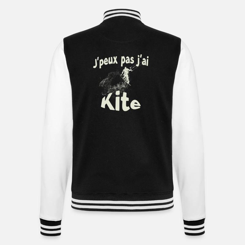 I can't I kite - College Sweat Jacket - black/white