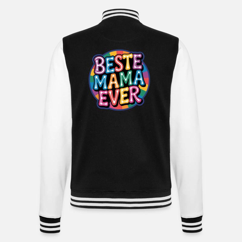Beste Mama Ever Regenbogen Design - College-Sweatjacke - Schwarz/Weiß