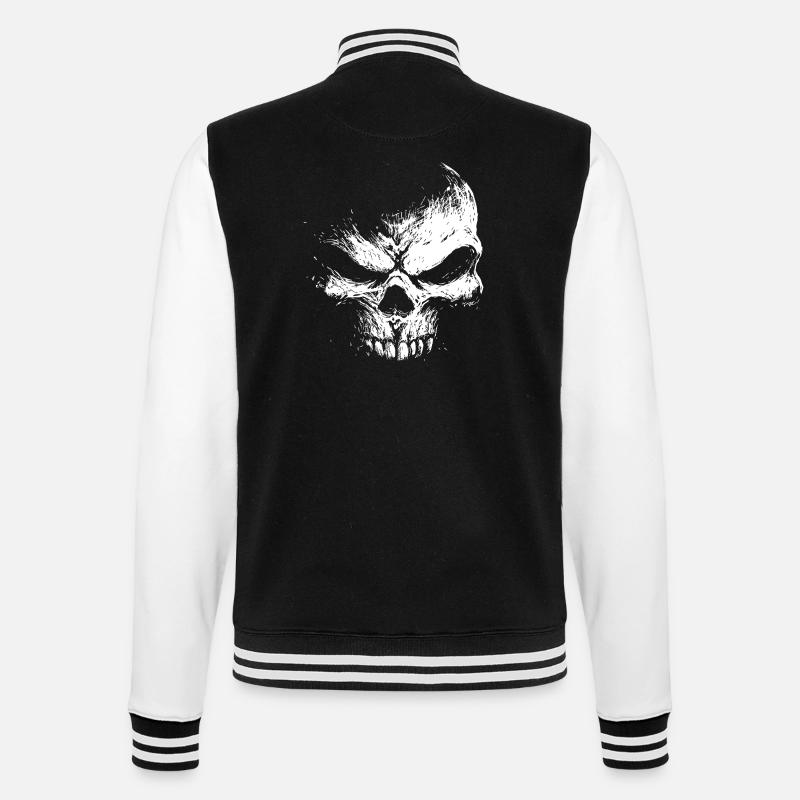 Evil Skull – Dark Grinning Beast - College Sweat Jacket - black/white