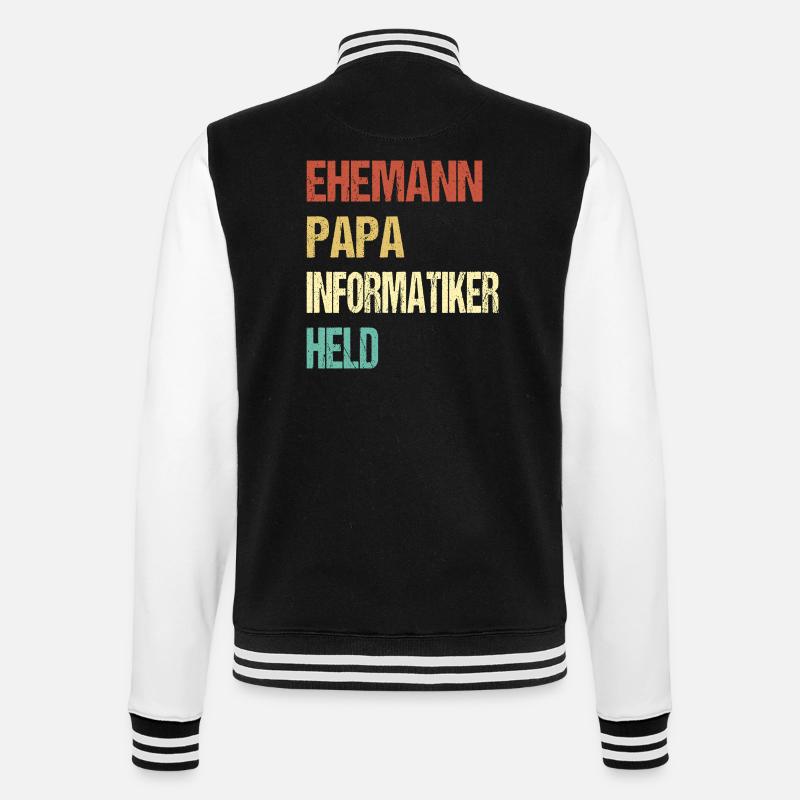 Informatiker Papa - College-Sweatjacke - Schwarz/Weiß