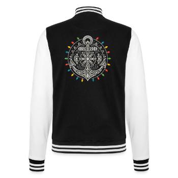 Maritime Weihnachten Anker Mandala Lichterkette - College-Sweatjacke - Schwarz/Weiß - Hinten - Marisol (170cm)