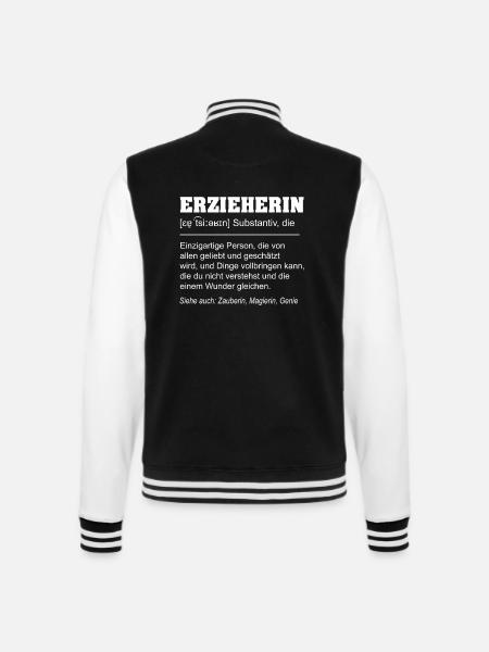 Erzieherin lustige Definition - College-Sweatjacke - Schwarz/Weiß