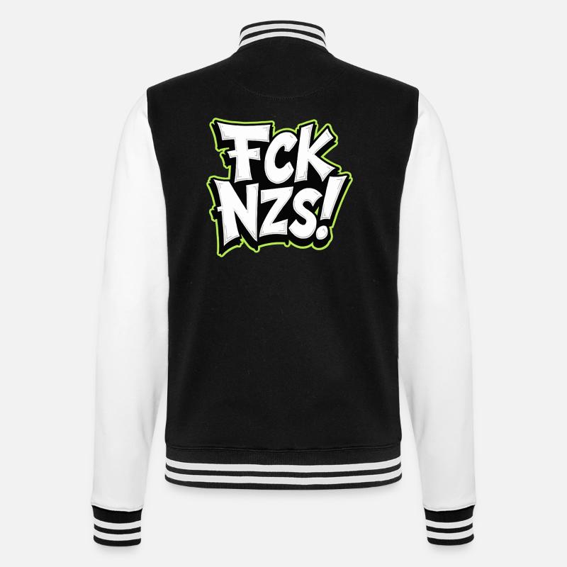 FCK NZS Statement gegen Rassismus - College-Sweatjacke - Schwarz/Weiß