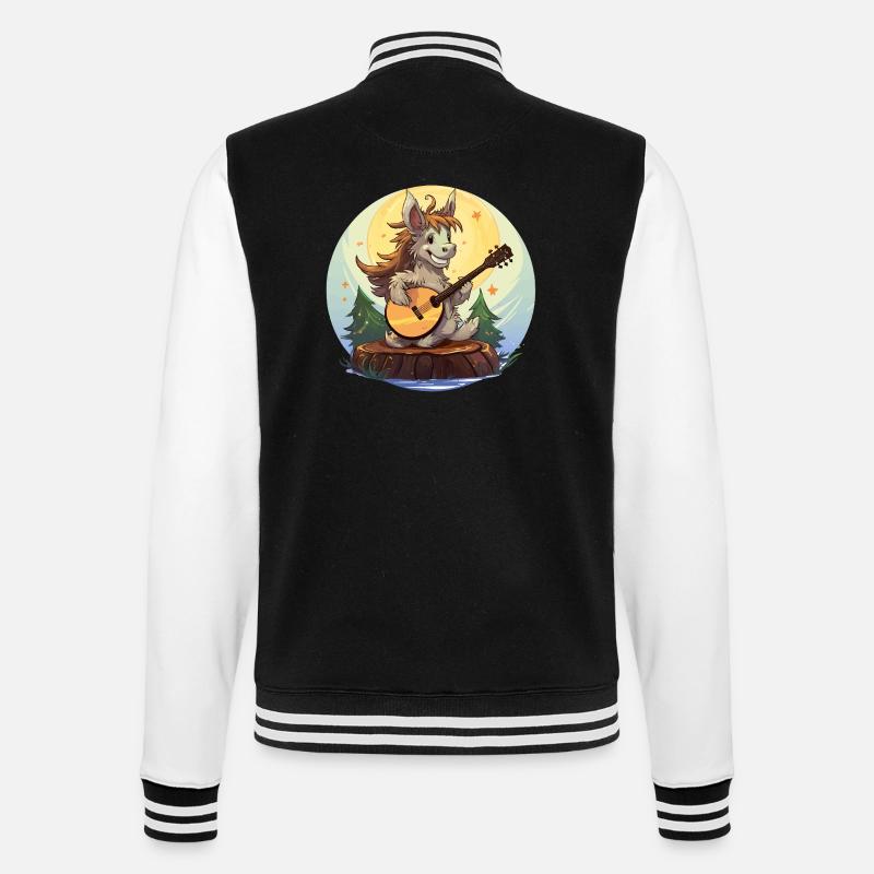 Guitariste de Moonlight Donkey - Veste Teddy - noir/blanc