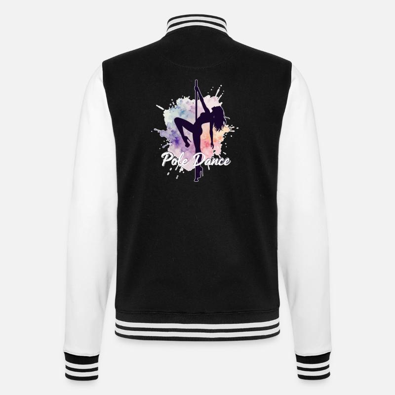 Pole Dance Poledancerinnen Aquarell stark Geschenk - College-Sweatjacke - Schwarz/Weiß