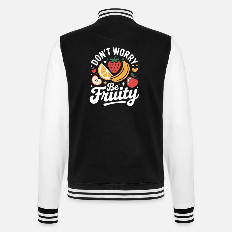 Don't Worry Be Fruity - College Sweat Jacket - black/white