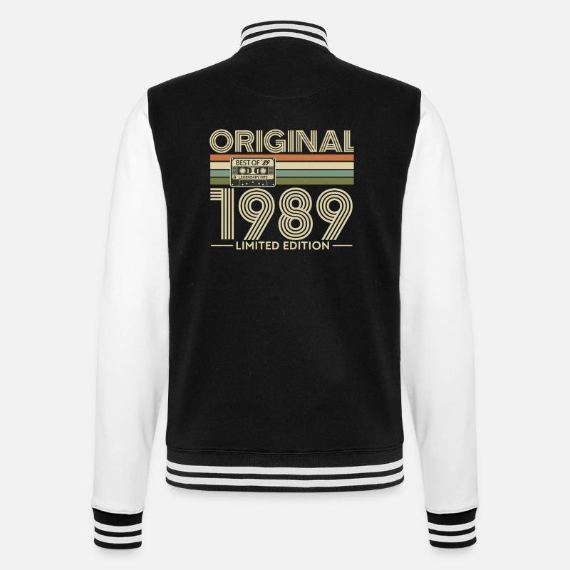 Originale limitierte Kassette von 1989 - College-Sweatjacke - Schwarz/Weiß