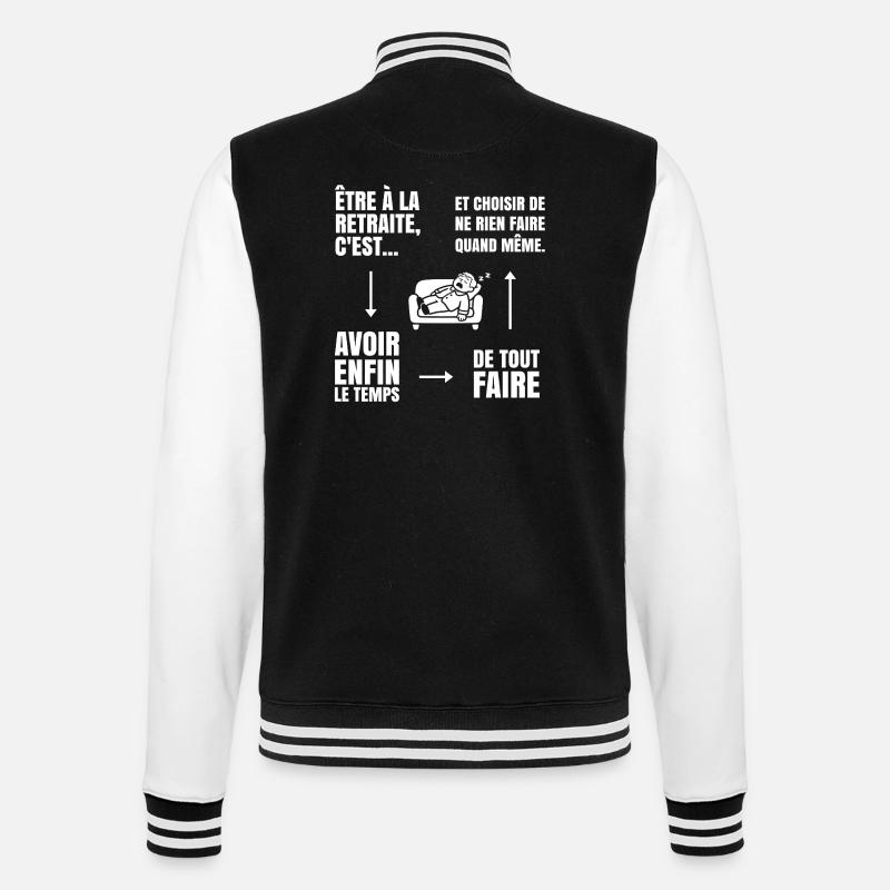 Die Kunst des Nichtstuns (weißer Text) - College-Sweatjacke - Schwarz/Weiß