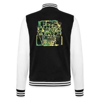 Roots Dub Reggae Soundsystem - College Sweat Jacket - black/white - Back - Marisol (170cm)