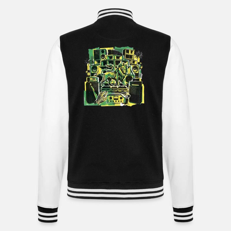 Roots Dub Reggae Soundsystem - College-Sweatjacke - Schwarz/Weiß