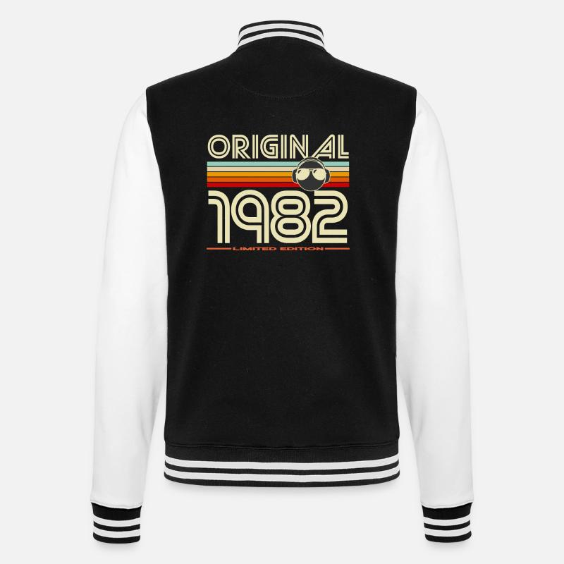 Originale Retro-Edition von 1982 - College-Sweatjacke - Schwarz/Weiß