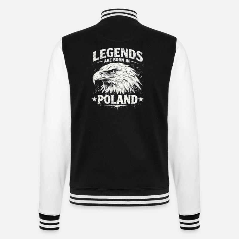 Poland Legend: White Eagle – Pride & Tradition - College Sweat Jacket - black/white