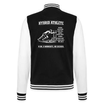 Hybrid Athlete Sled Push Fitness - College Sweat Jacket - black/white - Back - Marisol (170cm)
