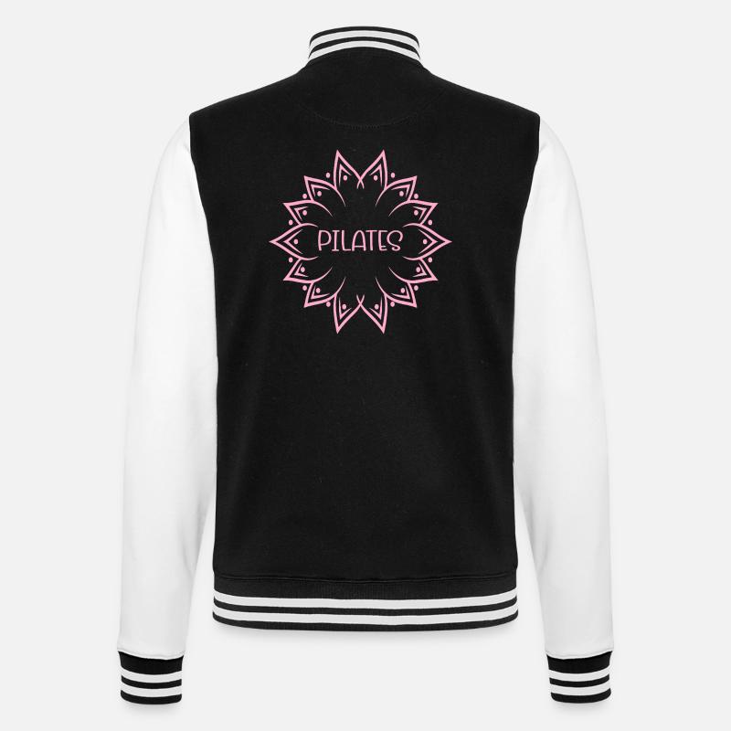 Pilates Blume - College-Sweatjacke - Schwarz/Weiß
