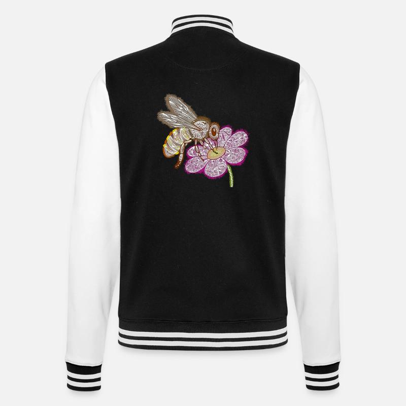 Zentangle Bee - College Sweat Jacket - black/white