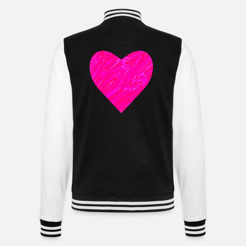 Neon Herz zum Muttertag - College-Sweatjacke - Schwarz/Weiß
