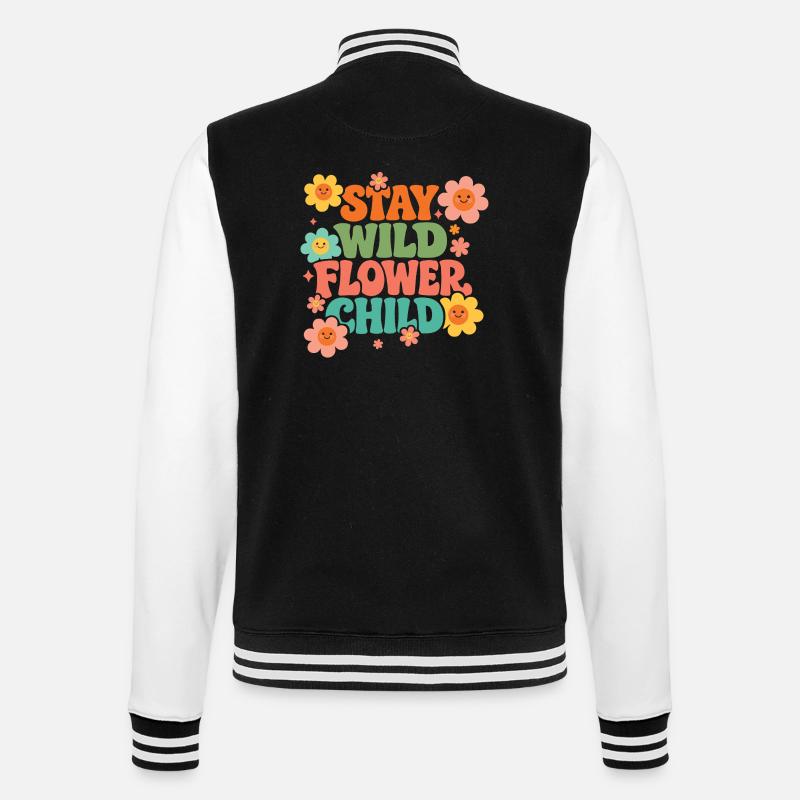 Reste l’enfant des fleurs sauvages - Veste Teddy - noir/blanc