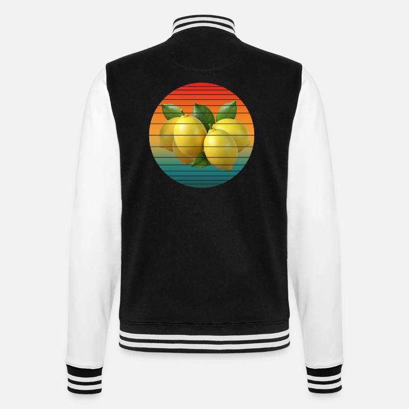 lemon fruit - College Sweat Jacket - black/white