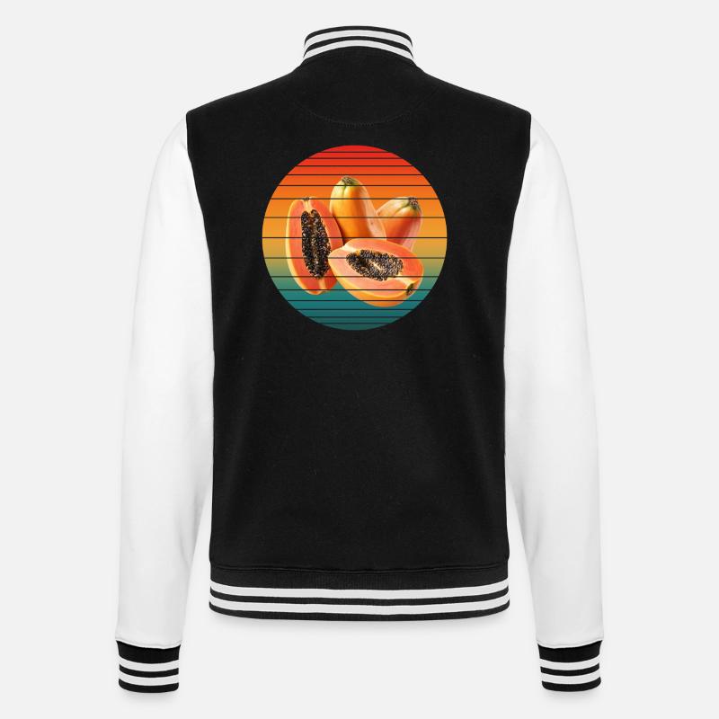 papaya fruit - College Sweat Jacket - black/white