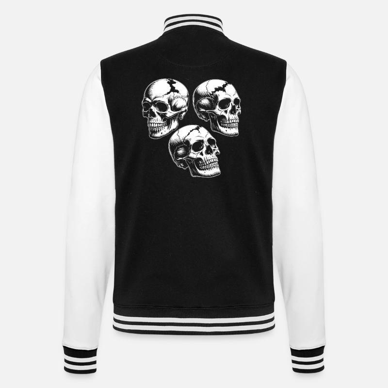 Silhouettes des Trois Crânes - Veste Teddy - noir/blanc
