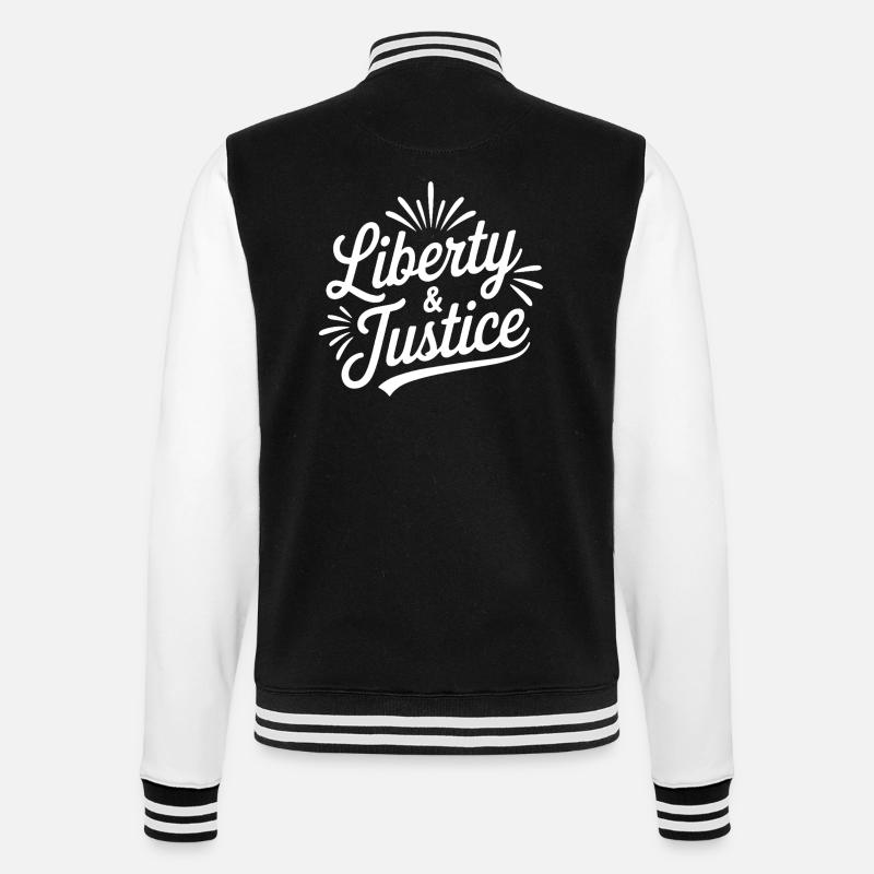Freedom & Justice Script - College Sweat Jacket - black/white