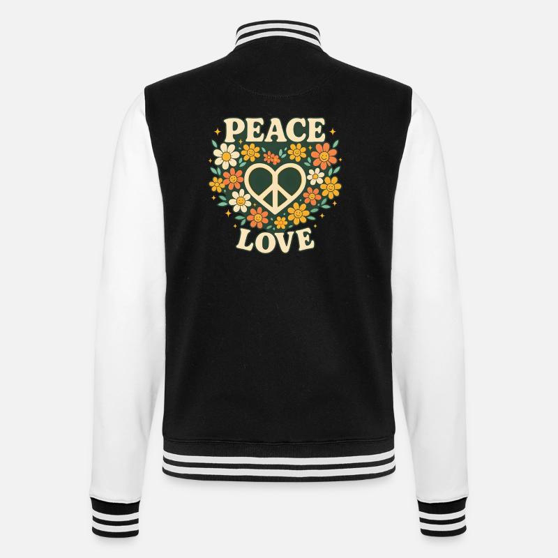 paix amour - Veste Teddy - noir/blanc