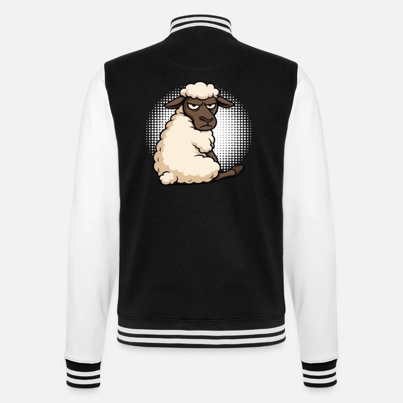 Schaf Schafe Schäfer Schafhalter Schafbock - College-Sweatjacke - Schwarz/Weiß