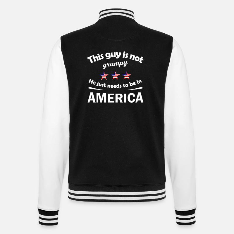 Not Grumpy Guy in America - College Sweat Jacket - black/white