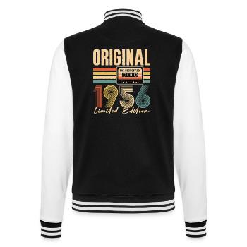 70. Geburtstag, 70 Jahre - College-Sweatjacke - Schwarz/Weiß - Hinten - Marisol (170cm)