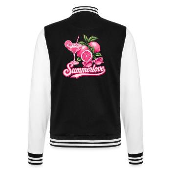 Summer Love | Pink Cocktail Summer Design - College Sweat Jacket - black/white - Back - Marisol (170cm)