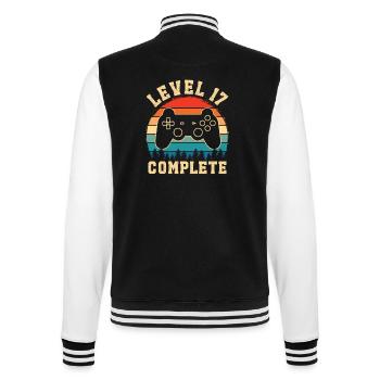 Level 17 complete – 17th anniversary gift - College Sweat Jacket - black/white - Back - Marisol (170cm)