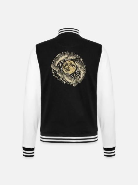 Wels Angeln Waller Welsangler Geschenk - College-Sweatjacke - Schwarz/Weiß